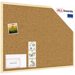 Allboards Pinnwand mit Naturholzrahmen 80x60cm
