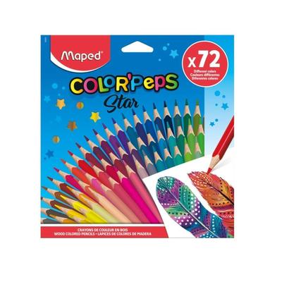 Maped Etui mit 72 Buntstiften Color'Peps Star, verschiedene Farben