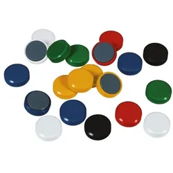 EICHNER 100er-Pack Facettenrand-Magnete Ø 3 cm farb. Sortiert, 1 cm