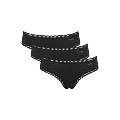 Slip SLOGGI "Slip GO Crush Hipster C3P 3er Pack", Damen, Gr. XL, schwarz, Obermaterial: 95% Baumwolle CO. 5% Elasthan EL., Unterhosen Slip