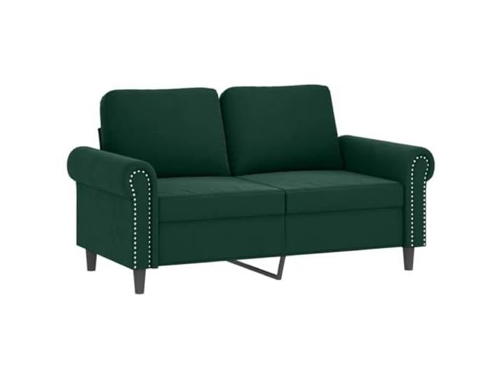 KTHLBRH 3-teiliges Sofa-Set, dunkelgrün, Samt 2-Sitzer-Sofas, Fußstützen, 4 Kissen, Gestell aus Sperrholz