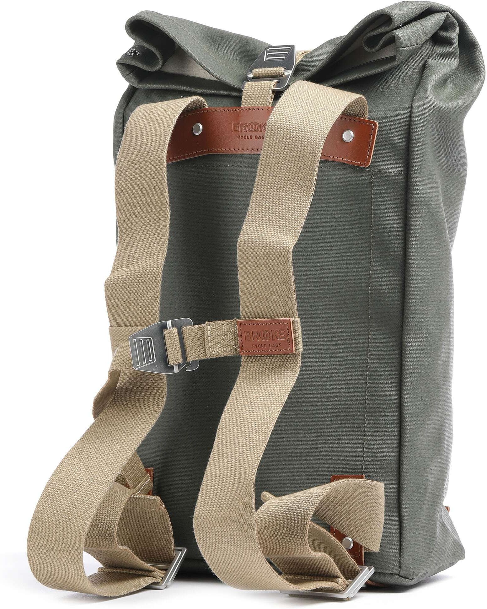 Brooks England Pickwick Cotton Canvas Small Rolltop Rucksack, grau