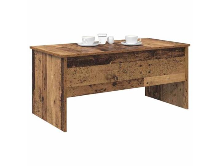 KTHLBRH Couchtisch aus altem Holz, 102 x 50,5 x 46,5 cm Mehrschichtiges Holz, 2 Einlegeböden, Kapazität 75 kg, Montage erforderlich