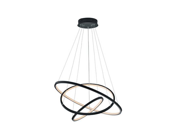 Trio Leuchten Led-Hängeleuchte, Anthrazit, Metall, 80x150x80 cm, Farbwechsler, höhenverstellbar, Smartphone-Steuerung, Farbtemperaturwechsler, Lampen & Leuchten, Innenbeleuchtung, Smart-Home-Lampen, Smart Home Hängeleuchten