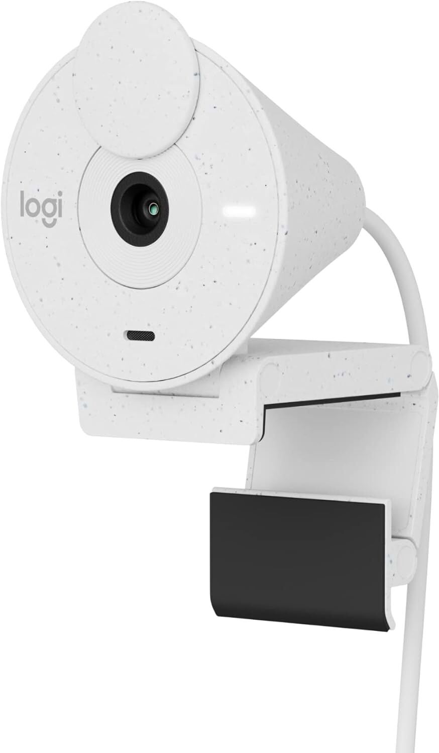 Logitech Brio 300 Full HD Webcam – White, 1080p USB-C Streaming Webcam with Privacy Shutter & Noise-Reducing Microphone