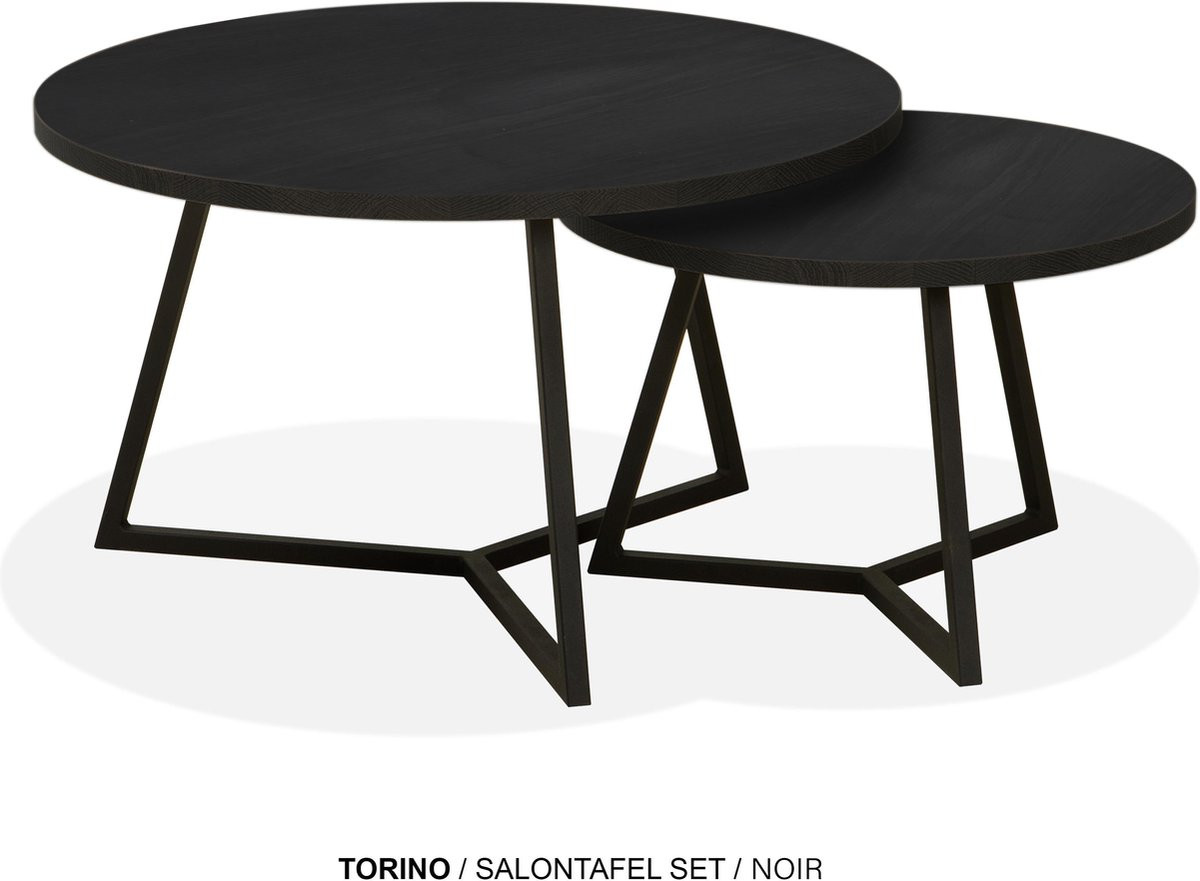 Maxfurn Set ronde salontafels - Zwart - Krasvast