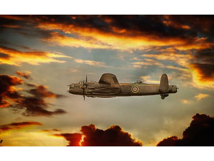 Fototapete PAPERMOON Lancaster Bomber , bunt, B:5m L:2,8m, Vlies, Tapeten, Fototapete
