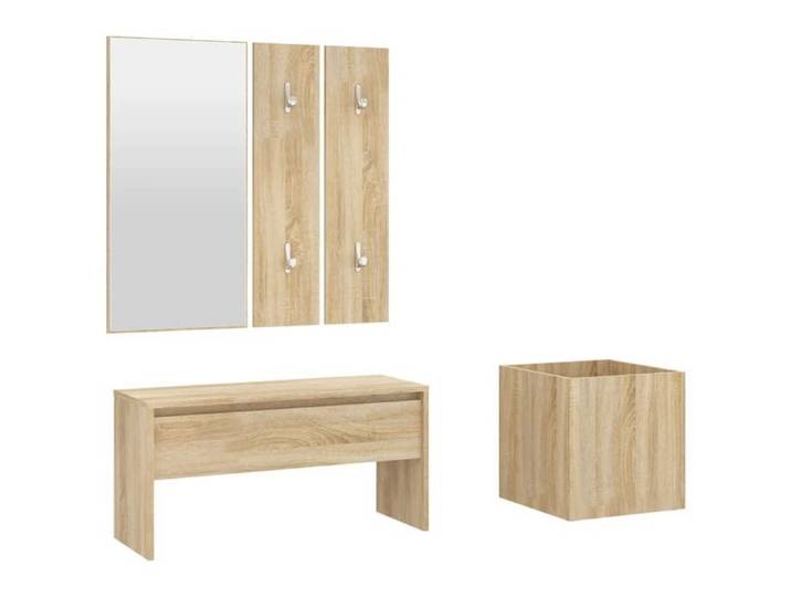 SALE 2026 Banc élégant/banc d'entrée Beige - Ensemble de meubles de couloir Chêne Sonoma Bois d'ingénierie 30.77 Kg5977024