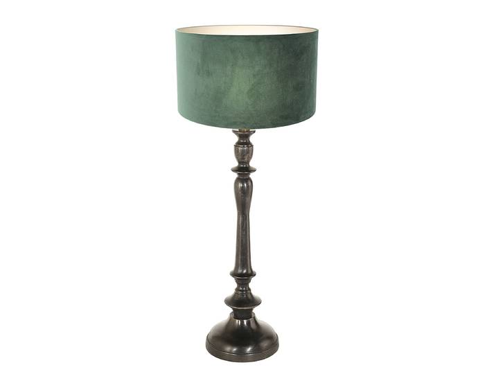 Tischleuchte Bois Typ H Ø 30cm Braun/Grün Samt E27