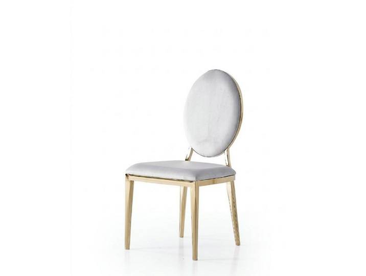 JVmoebel Esszimmerstuhl Stuhl Grau Bequem Weich Stoff Gold Modern Stil Komfortabel Stilvoll, Made in Europa