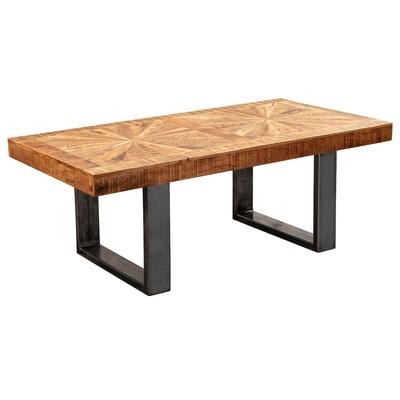 Couchtisch Mango, rustikaler Stil, Metallbeine, 50 kg Belastbarkeit. 105x55x40 cm | Kadima Design