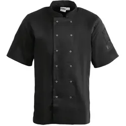 Whites Chefs Clothing Gemischte Küche Jacke Whites Vegas kurze Ärmel schwarz 3XL
