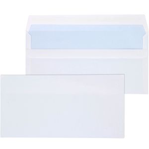 Office-Products Briefumschläge weiß, DIN lang, ohne Fenster, selbstklebend, 75g/m², 1000 Stück