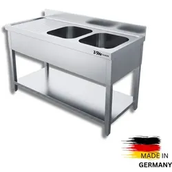 Spültisch 2 Becken rechts - 1,6 x 0,6 m VM EUROPA