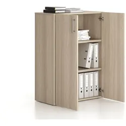 Büroschrank niedrig SOLID 800 x 400 x 1080 mm, Eiche natur