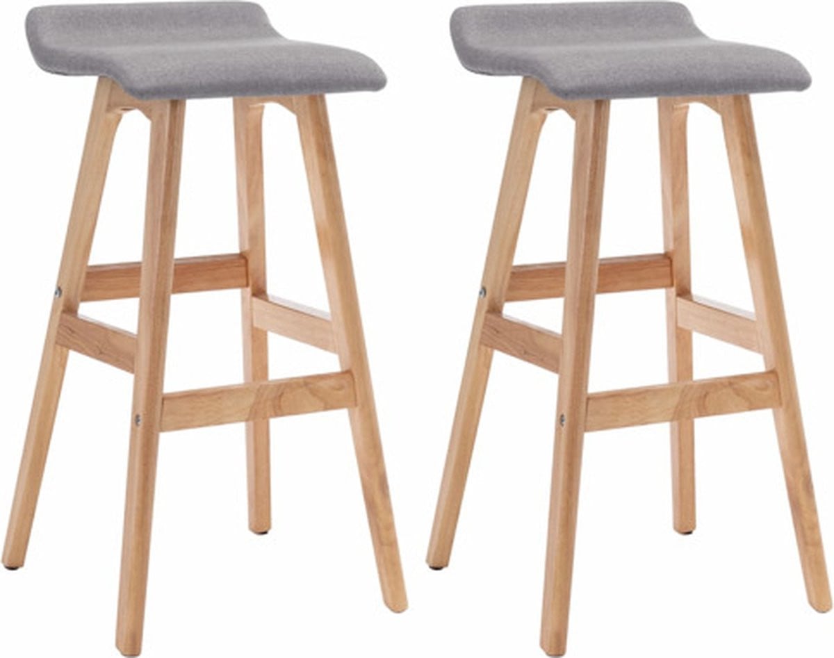 vidaXL Barstoelen - 2 stuks - stof - lichtgrijs