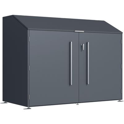 Fahrradbox WESTMANN "Linea", grau (anthrazit), B:200cm H:154cm T:100cm, Stahl, Aufbewahrungsboxen, BxTxH: 200x100x154 cm