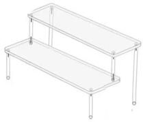 Inspired Finds Clear Acrylic Display Stand For Collectibles, Figurines, Cosmetics & Retail Showcase 7.87x3.15in Two Layer