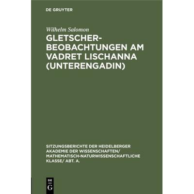 Gletscherbeobachtungen am Vadret Lischanna (Unterengadin), Gebundene Ausgabe von Wilhelm Salomon, De Gruyter, 978-3-11-118999-4