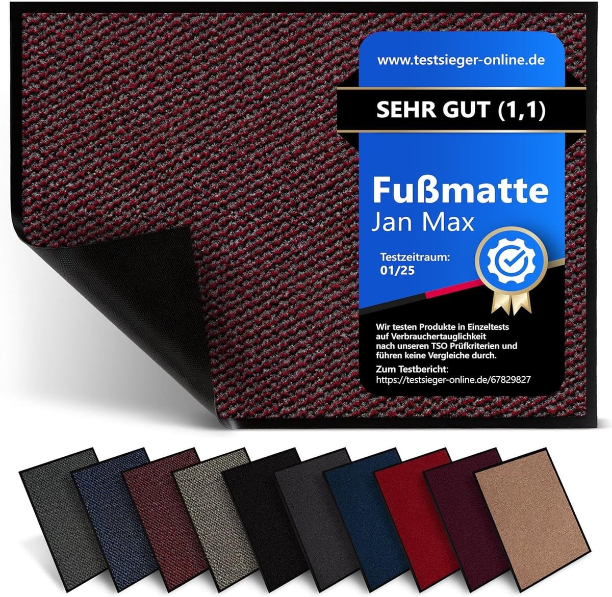 Schoonloopmat Entremat Rood Zwart Gemêleerd 80 x 120 cm