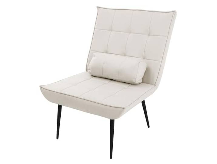 ML-Design Sessel Wohnzimmer, Moderner Relaxsessel mit Lendenkissen, Creme