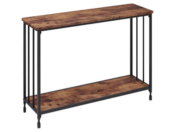 Console entrée - table console - 2 Étagères - 105x 30 x 81 cm - pour Salon Chambre - Style rétro - Marron