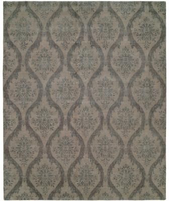 KALATY Transitional Grey Hand-Knotted Wool Area Rug