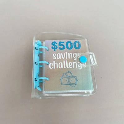 1000 Savings Challenge Binder Money Saving Binder With Envelopes, Cash Budget Planner And Challenge Book blue 500