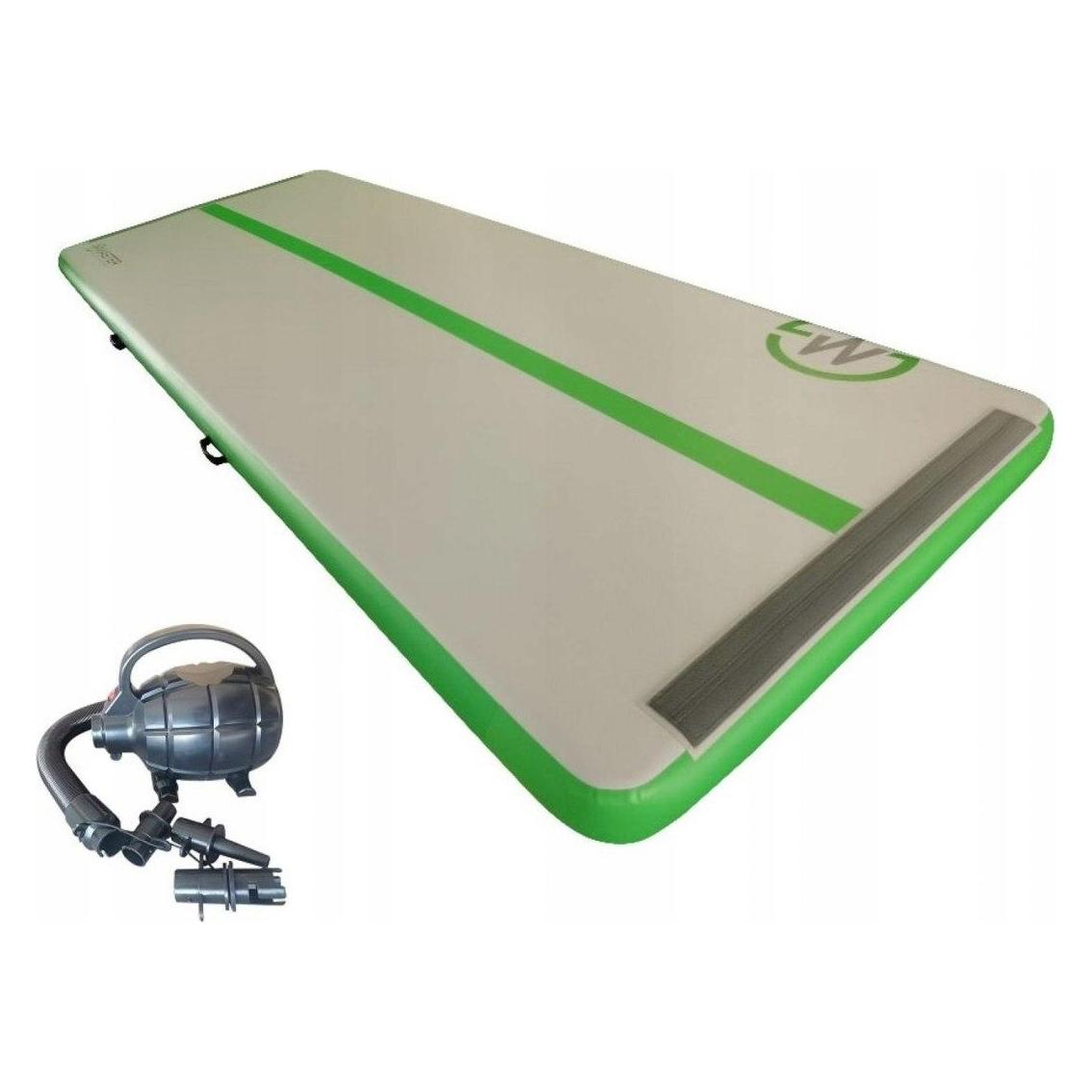 Master AirTrack Aufblasbare Gymnastikmatte 400 x 150 x 20 cm Grau-Grün (MAS-B869-grey-green)