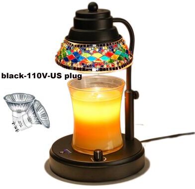 Top Demand Picks Diamond Lampshape Wax Melting Lamp, Colorful Candle Warmer Lamp With Timer And Dimmer, Adjustable Height Latterns black 110v usplug