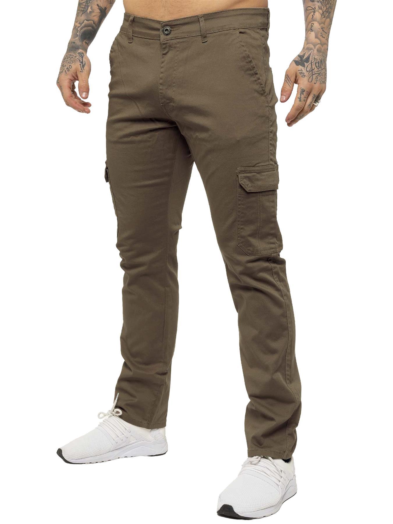 Enzo Herren Cargo Combat Chinos