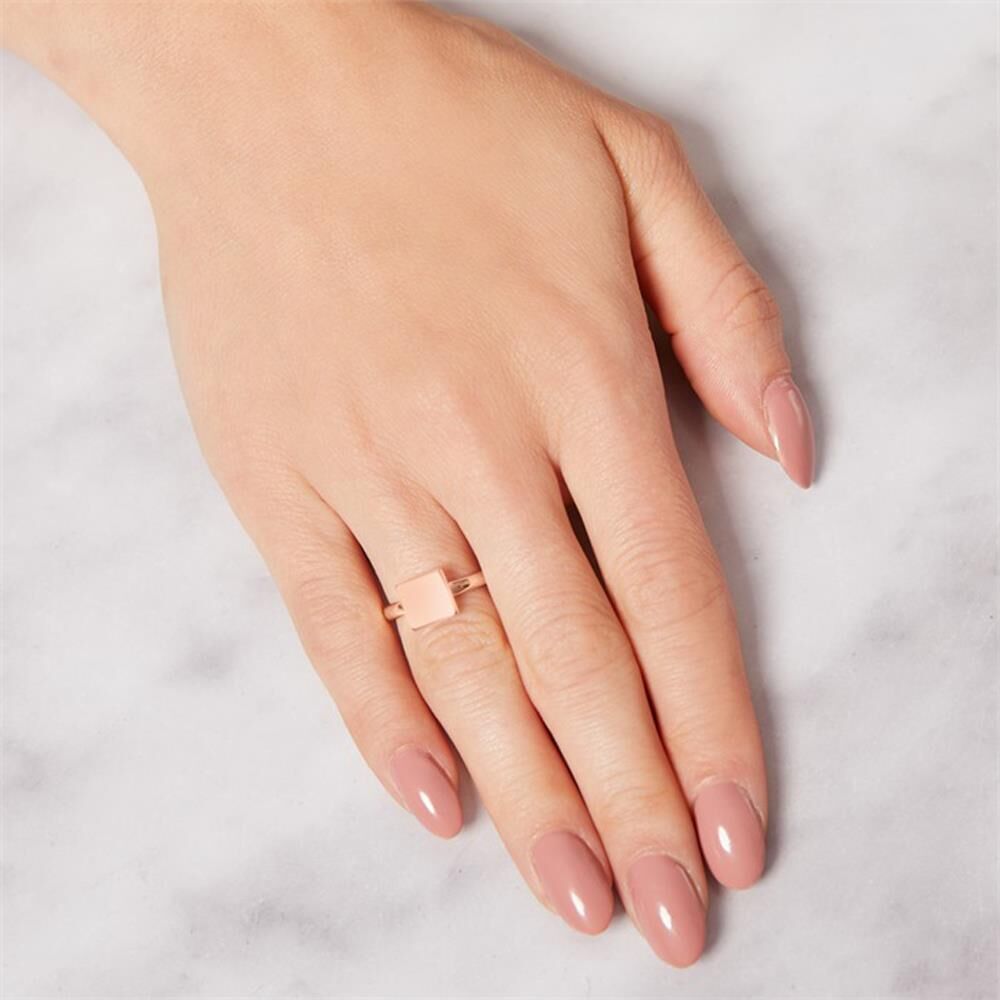 Unique Ring Quadrat Sterlingsilber roségold gravierbar rosé