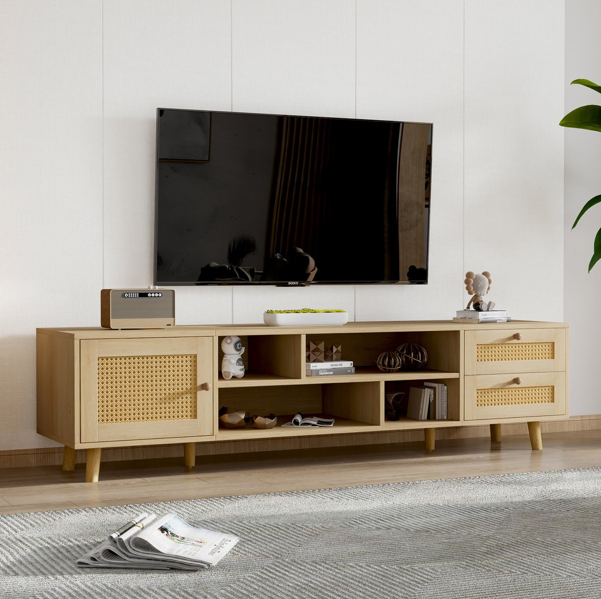 MEUNIQ TV-meubel Eiken - Breedte: 160 cm