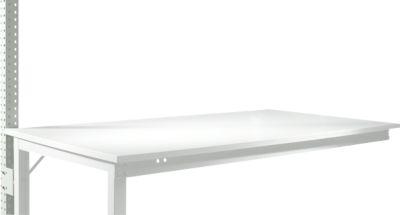 Aufbauportal, niedrig, Ansatztisch STANDARD Arbeitstisch/Werkbank UNIVERSAL/PROFI, alusilber