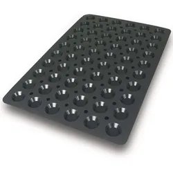 LACOR Platin-Silikonform SCHWARZ 60x40 für MINI TARTLET 60 Kavitäten 44x10 mm, 10 ml