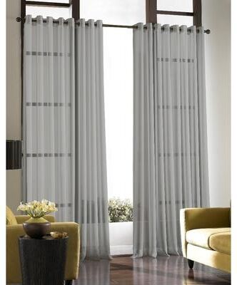 Curtainworks Solid Soho Sheer Grommet Single Curtain Panel