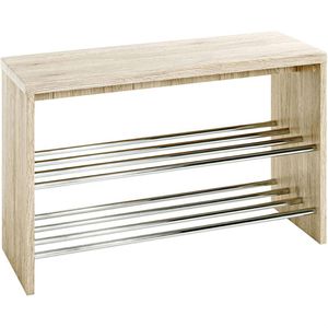 Haku-Möbel Schuhbank 95931, sanremo-eiche, aus Holz, 2 Ebenen für 6 Paar, 81 x 55 x 30cm
