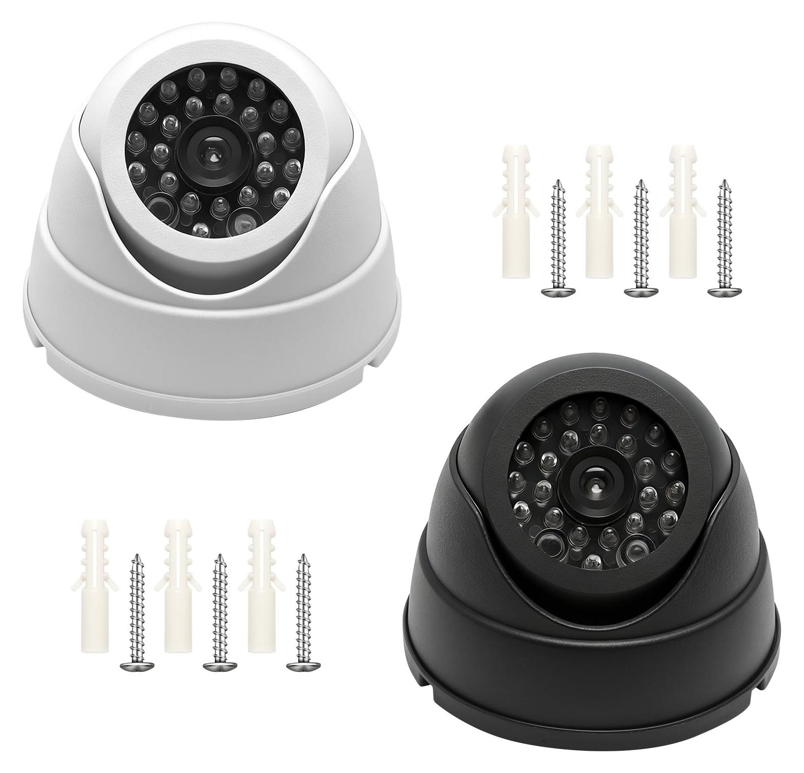 Selius 2 Stuks Camera Dummy Videobewaking met Realistisch LED-knipperlicht