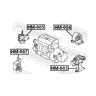 FEBEST Lagerung, Motor HM-004 hinten für HONDA