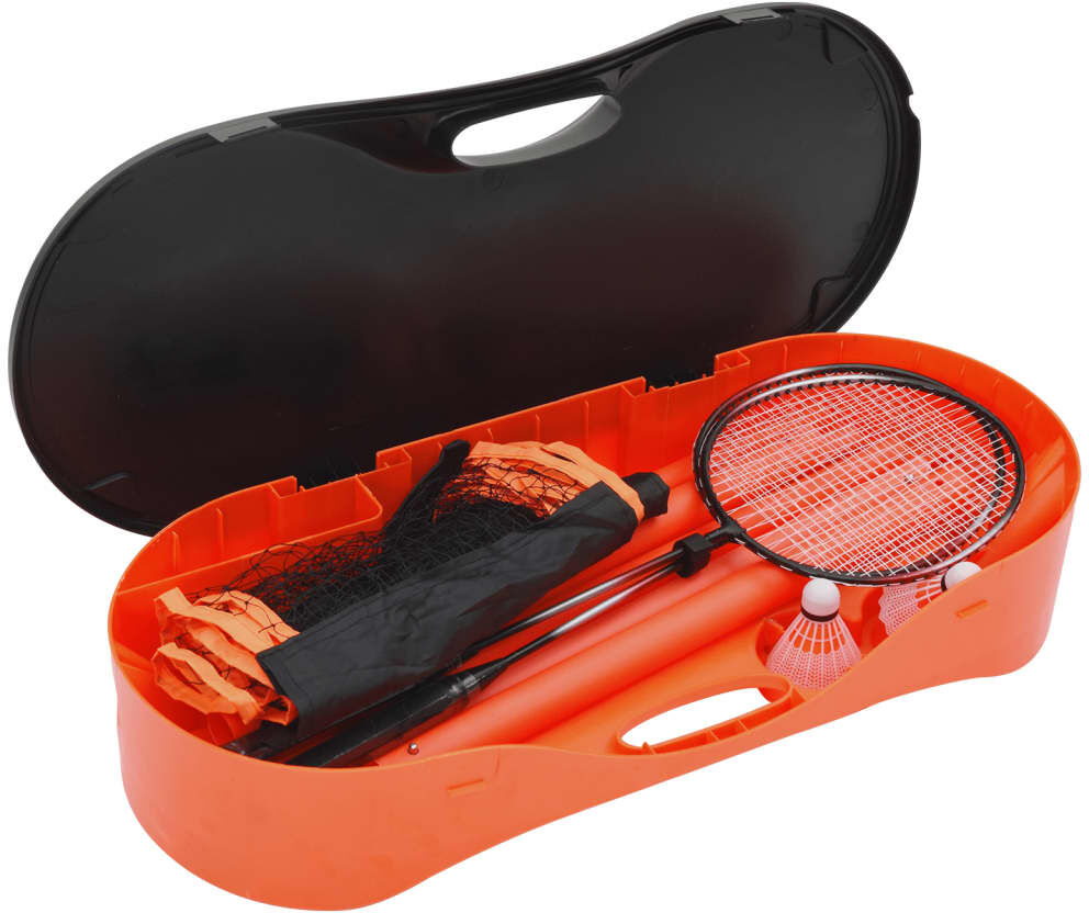 vidaXL Set de Badminton avec 2 raquettes, filet et coffret rangement