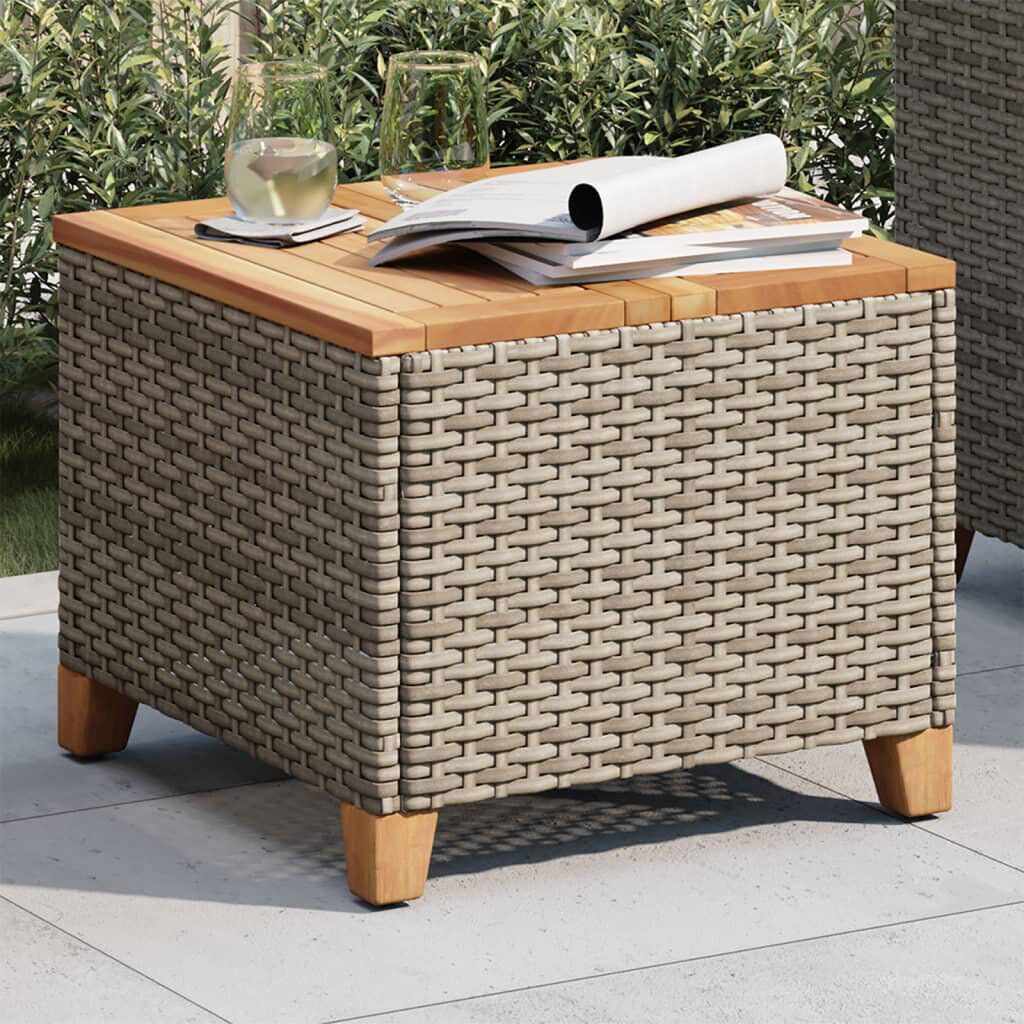 17 Stories Nolton Square Solid Wood Metal Outdoor Side Table - 45 cm W 45 cm D Grey