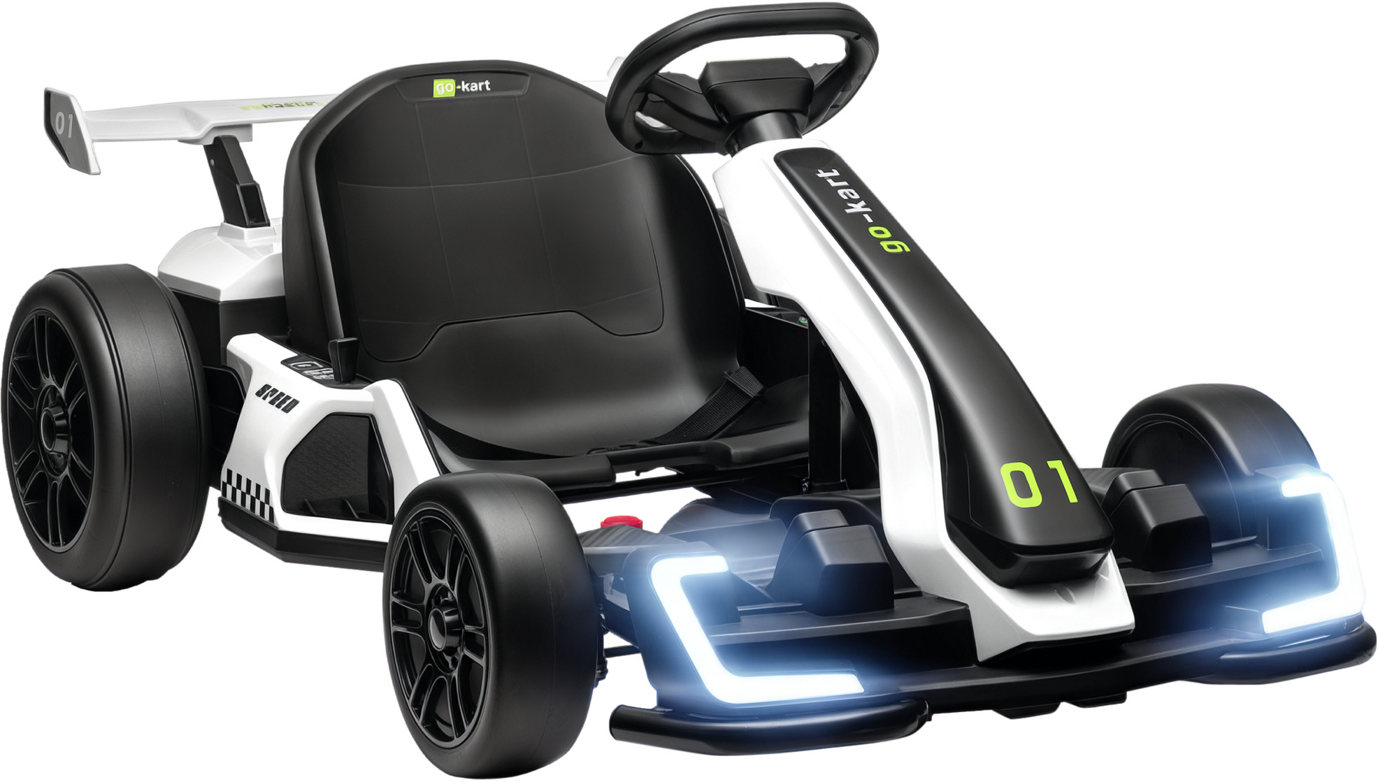 Altro Go Kart Elettrico Per Bambini 6-12 Anni 24v 12km/h Con Seggiolino Regolabile, Bianco