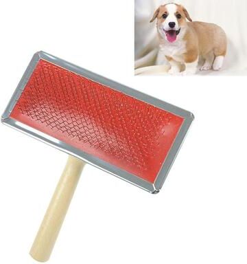 Snug & Styled GentleCurve Pet Grooming Brush For Dogs & Cats Wooden Handle Pet Grooming Brush For Shedding & Detangling Size: L