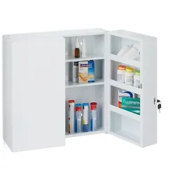 Relaxdays Medizinschrank XXL 2-türig Weiß