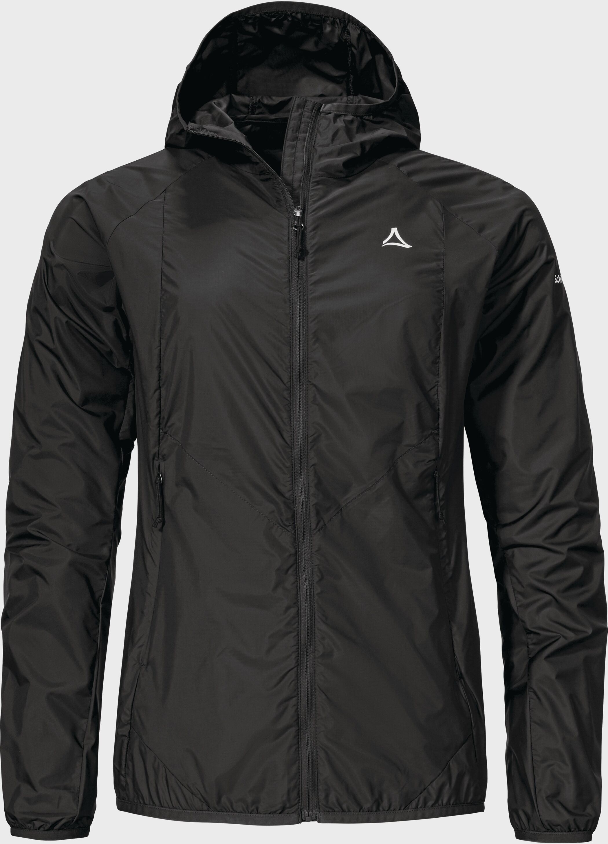 Outdoorjacke SCHÖFFEL "Hiking Jacket Style Wutach WMS", Damen, Gr. 42, schwarz (9990, schwarz), Oberstoff: 100% Nylon, regular fit, hoch geschlossener Ausschnitt, Jacken Outdoorjacke