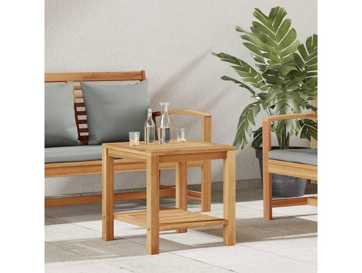 vidaXL Couchtisch mit Speicher Braun 45 x 45 x 45 cm Massivholz Teak