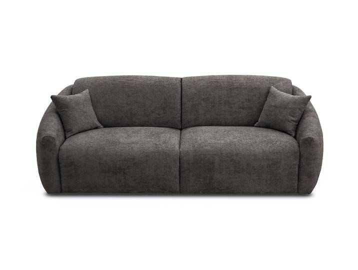 MOUGINS - Canapé convertible 3 places - Velours chenille, Gris souris