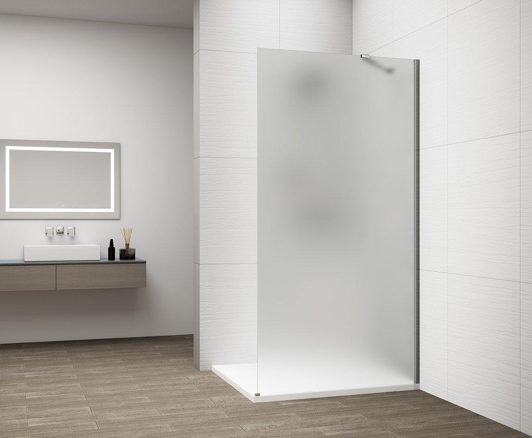 Polysan ESCA CHROME Dusch-Glasteil, Wandmontage, Milchglas, 1000 mm