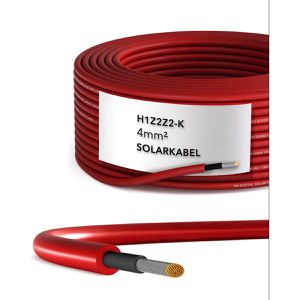 EnjoySolar Solarkabel H1Z2Z2-K, bis 1000 V, 25 m, ohne Anschlüsse, rot, Kabelquerschnitt 4 mm²