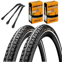 2x Continental Reifen Ride Tour Schwarz Reflex 28x1,60 (42-622)+ AV + Reifenheber
